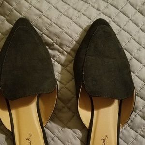 Black loafer slides